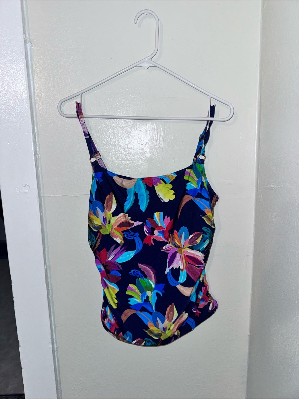 La Blanca Navy Floral One-Piece Swim Bodysuit